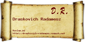 Draskovich Radamesz névjegykártya